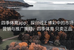 四季体育app：探讨线上博彩中的市场营销与推广策略，四季体育 只卖正品