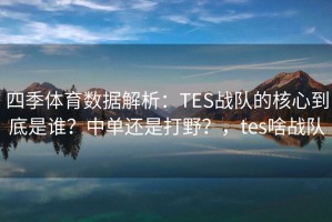 四季体育数据解析：TES战队的核心到底是谁？中单还是打野？，tes啥战队