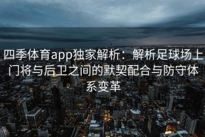 四季体育app独家解析：解析足球场上门将与后卫之间的默契配合与防守体系变革